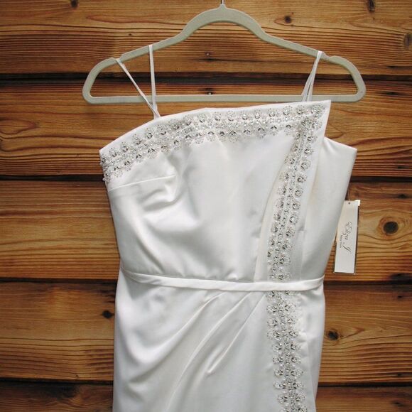 NWT White Ivory Beaded Strapless Dress - Picture 5 of 9